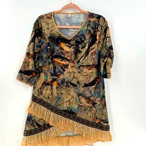 Bohemian Print Midsleeve Women’s Top